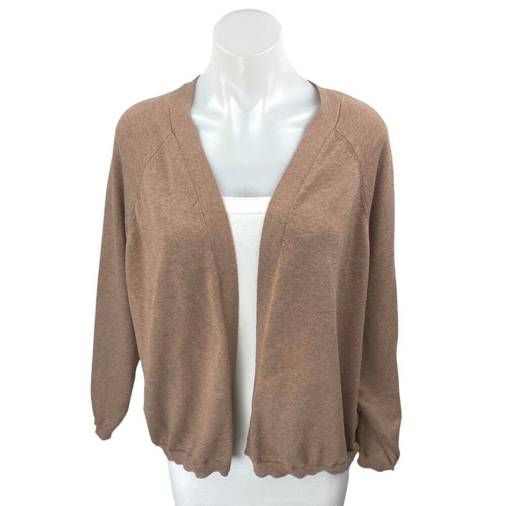 Only Women Onlanna Brown Tan Knit Long Sleeve Open Cardigan Sweater Top Size XS